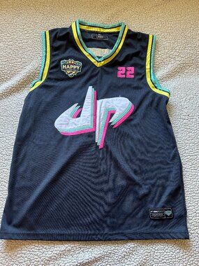 Dude Perfect -- navy blue/ colorful basketball jersey